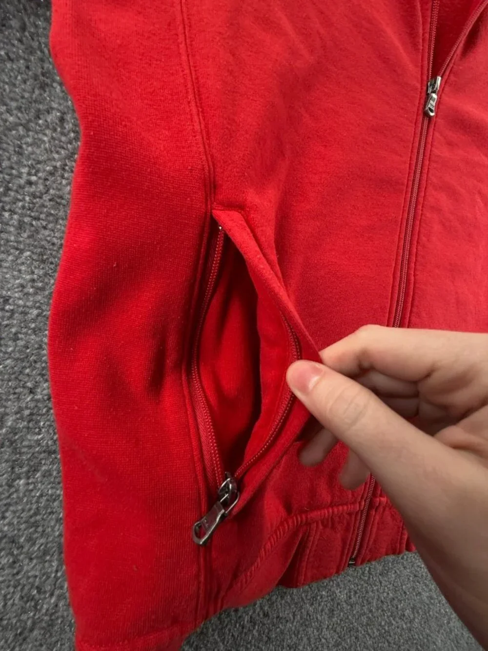 Polo Ralph Lauren Red Track Jacket Fleece Full Zip Medium Cotton Blend Pony